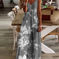 Women's Elegant Sleeveless Floral Print A Line Dress