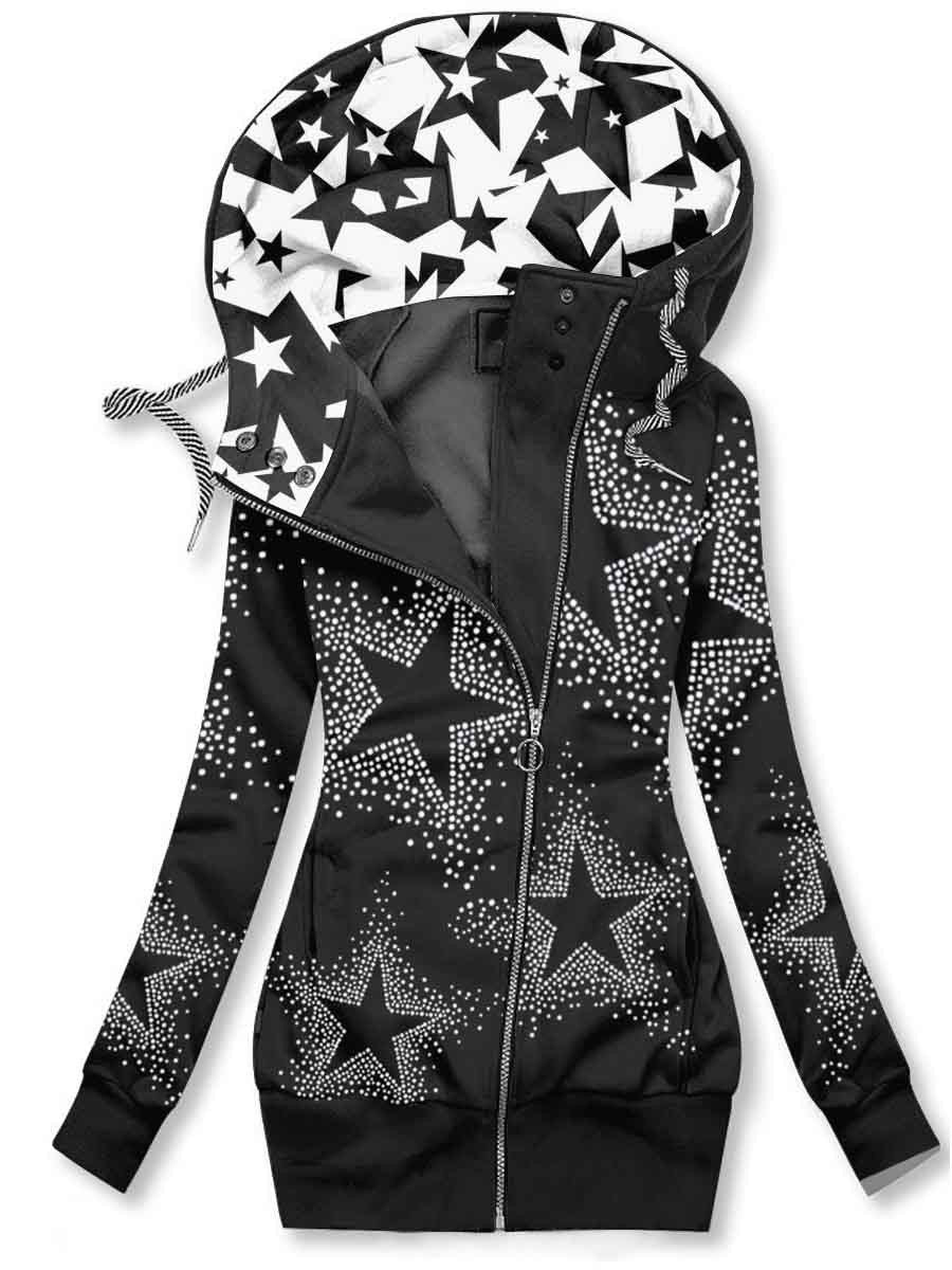 Women's Star Art Print Sweatjacke