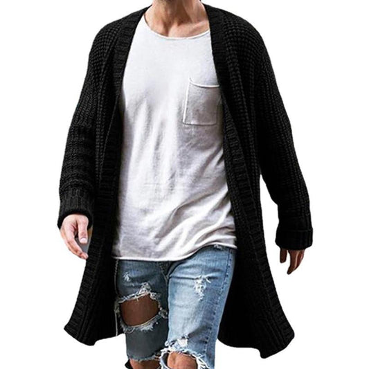 Men's Solid Color Loose Knit Cardigan Jacket 86761258X