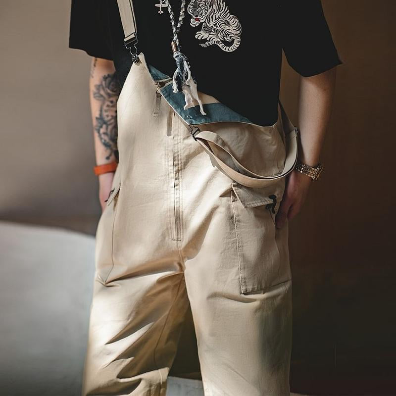 Men's Vintage Loose Cargo Overalls 71593009Y