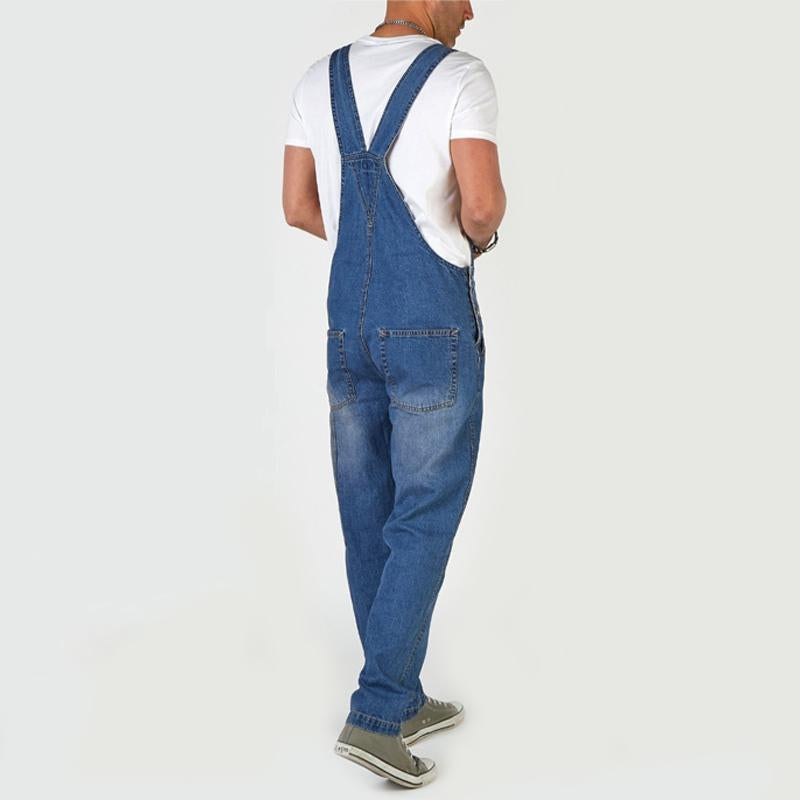 Men's Vintage Cargo Denim Overalls 07366728Y