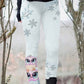 Women's Winter Snowflake Owl Art Print Casual Leggings
