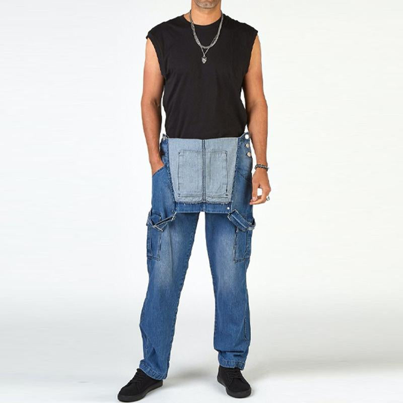 Men's Vintage Multi-Pocket Cargo Denim Overalls 50530030Y