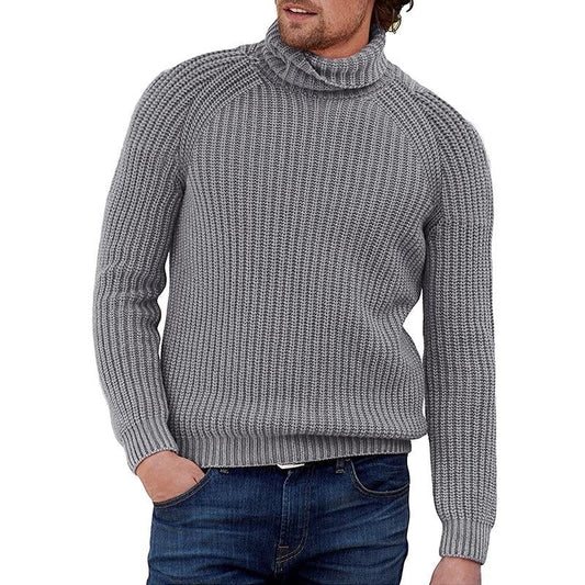 Men's Solid Color Long Sleeve Turtleneck Sweater 26644030X