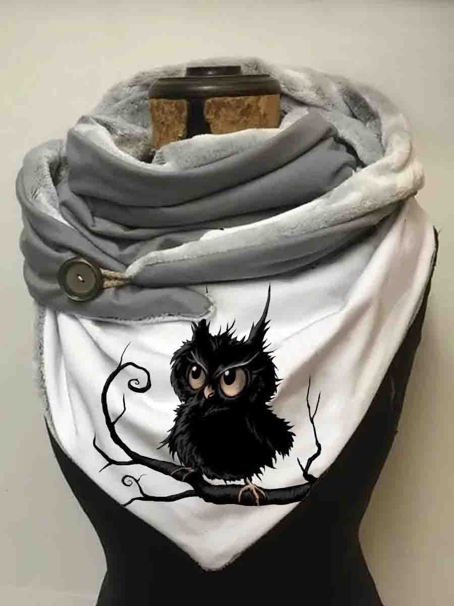 Women's Owl Art Casual Wrap Scarf