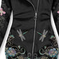 Women's Floral Dragonfly Print Sweatjacke