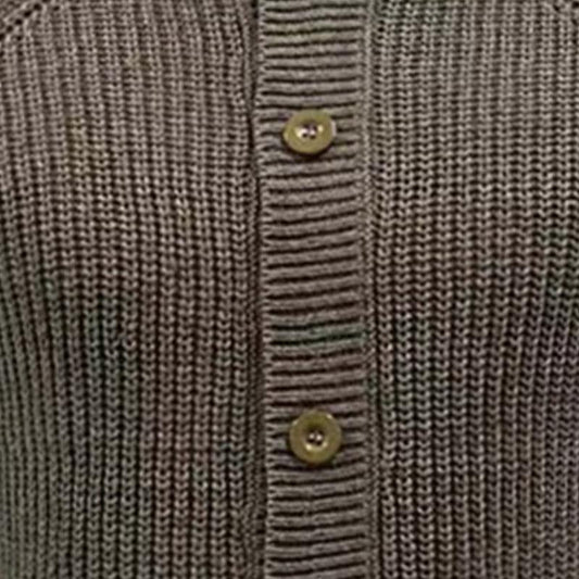 Men's Vintage Stand Collar Single Breasted Long Sleeve Knit Cardigan 50483734M