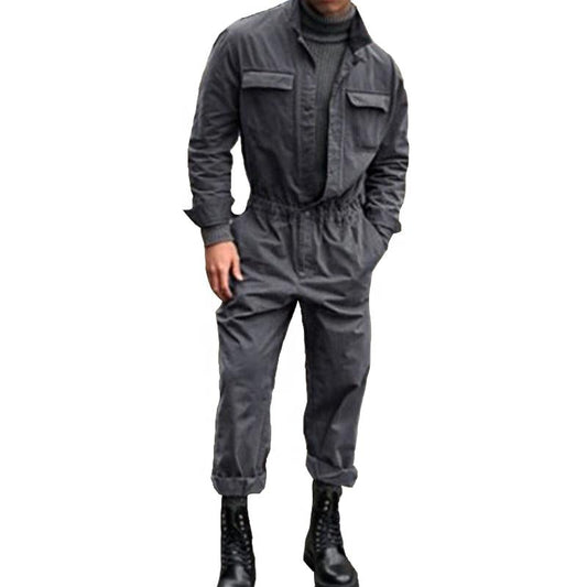 Men's Casual Solid Color Cargo Jumpsuit 06364937Y