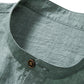 Short Sleeve Half Button Fly Henley Collar Shirt & Linen Cotton Blend 11" Shorts