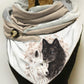 Wolf print scarf and shawl