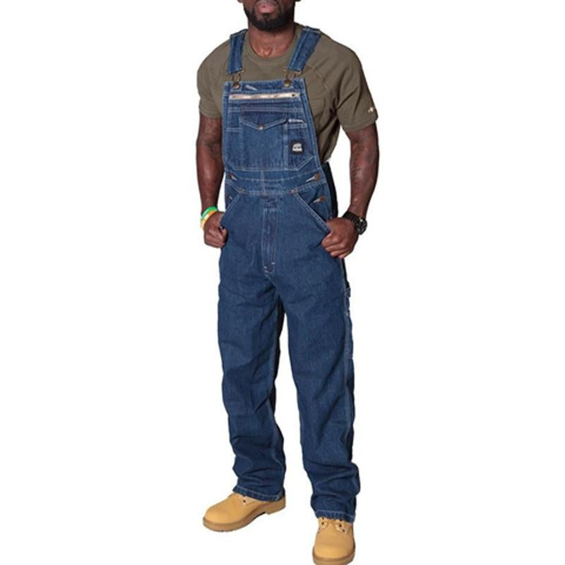 Men's Vintage Multi Pocket Denim Cargo Overalls 25167793Y