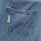 Men's Vintage Ripped Denim Shorts Overalls 90143883M