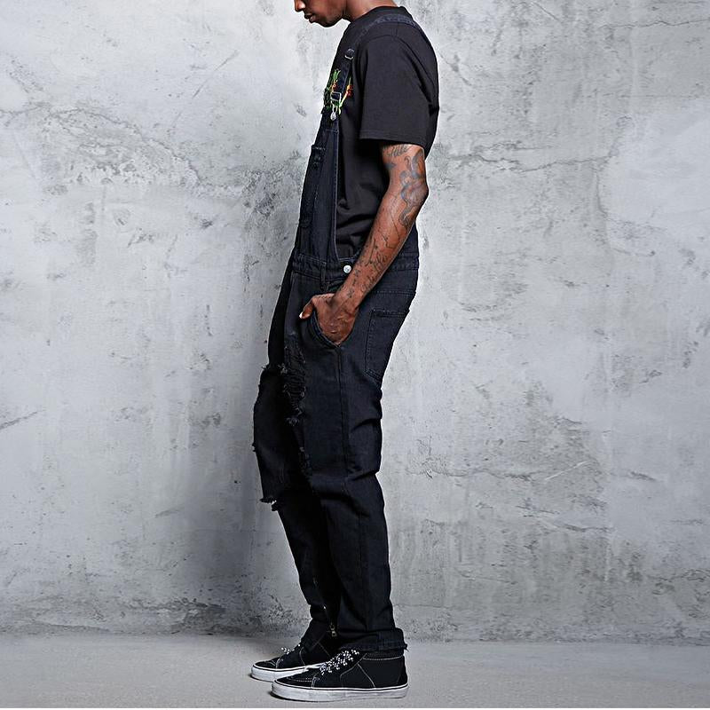 Men's Vintage Fashion Ripped Denim Overalls 53148759Y
