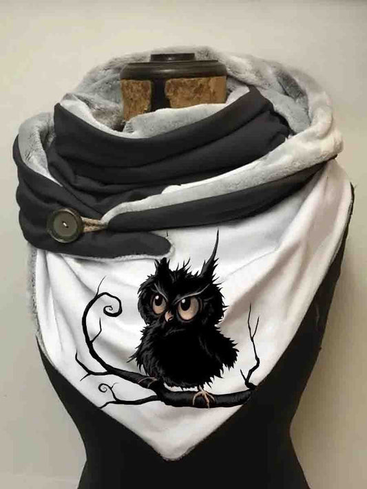 Women's Owl Art Casual Wrap Scarf