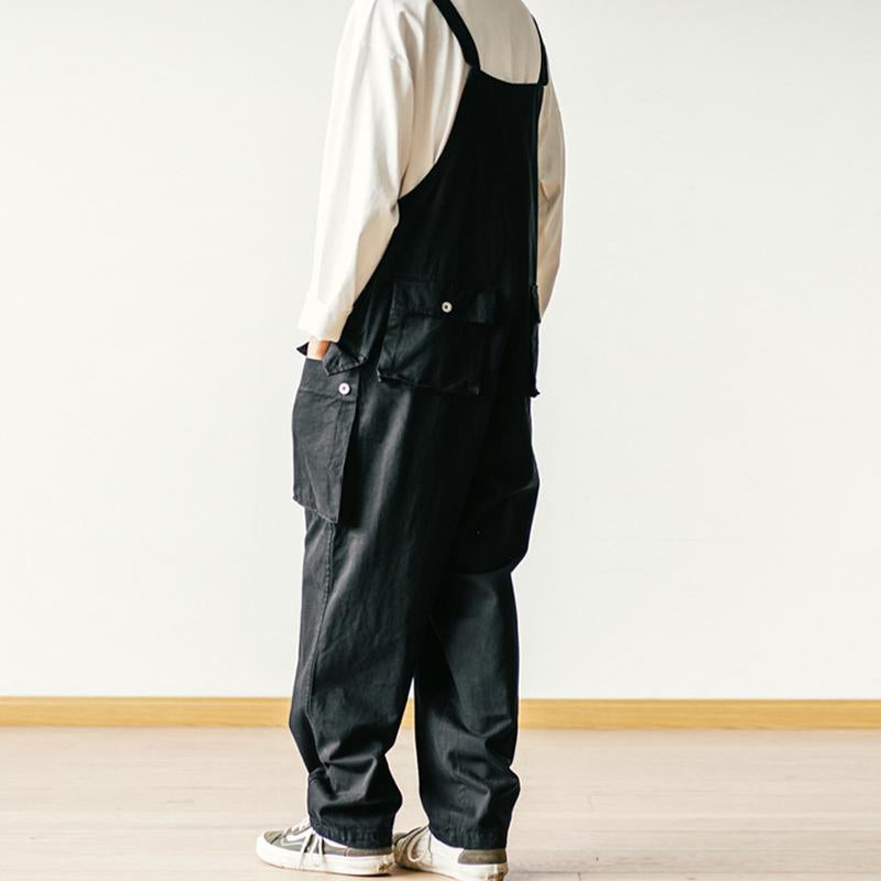Men's Loose Solid Color Cargo Jumpsuits 54598527Y