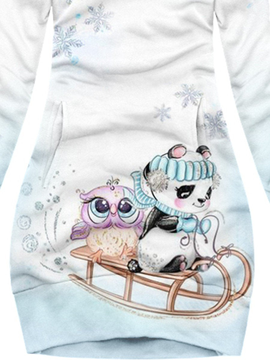 Women's Winter Cute Snowflake Owl Snowflake Casual Sweater