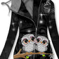 Women's Winter Owl Art Print Casual Track Jacket
