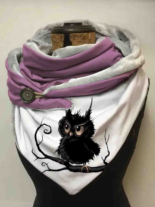 Women's Owl Art Casual Wrap Scarf