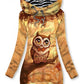 Women's Vintage Owl Art Print Casual Sweatshirt