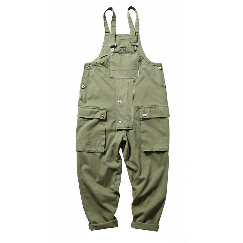 Men's Loose Solid Color Cargo Jumpsuits 54598527Y