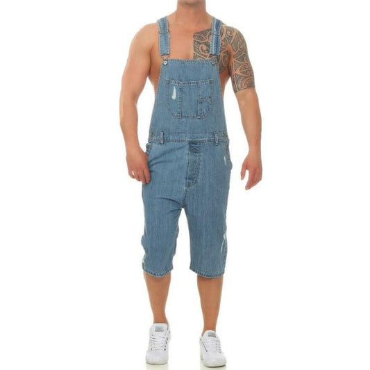 Men's Casual Denim Ripped Jumpsuit 50701605Y