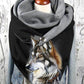 Wolf Print Casual Scarf and Shawl