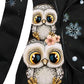 Women's Winter Snowflake Owl Casual Sweatjacken