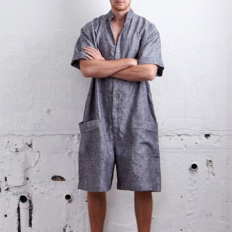 Men's Loose Solid Color Jumpsuit 80833600Y