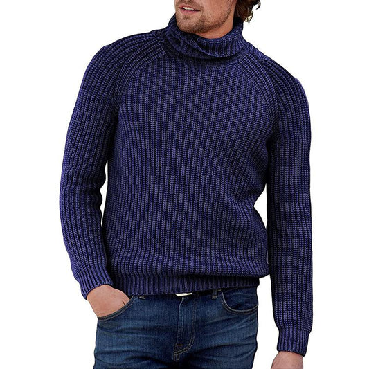 Men's Solid Color Long Sleeve Turtleneck Sweater 26644030X