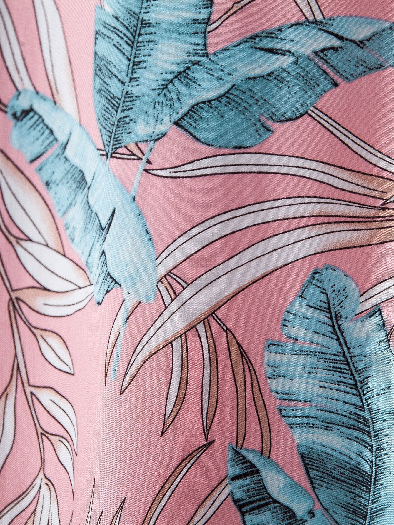 Viscose Tropical Print Button Up Shirt & Short Length Swim Shorts