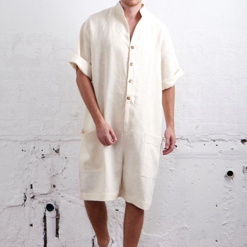 Men's Loose Solid Color Jumpsuit 80833600Y