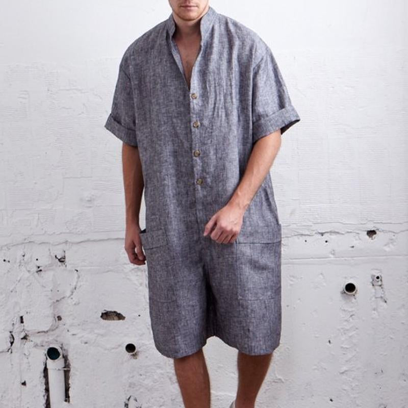 Men's Loose Solid Color Jumpsuit 80833600Y