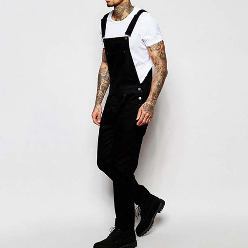 Men's Fashion Solid Color Denim Overalls 32345308M