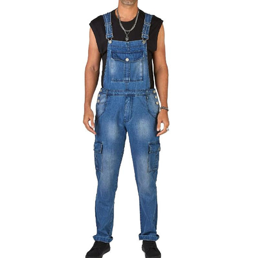 Men's Vintage Multi-Pocket Cargo Denim Overalls 50530030Y