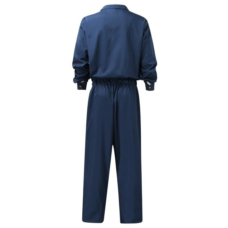 Men's Casual Long-Sleeve Lapel Solid Color Jumpsuit 06490071Y