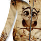 Women's Vintage Note Owl Casual Sweatjacken