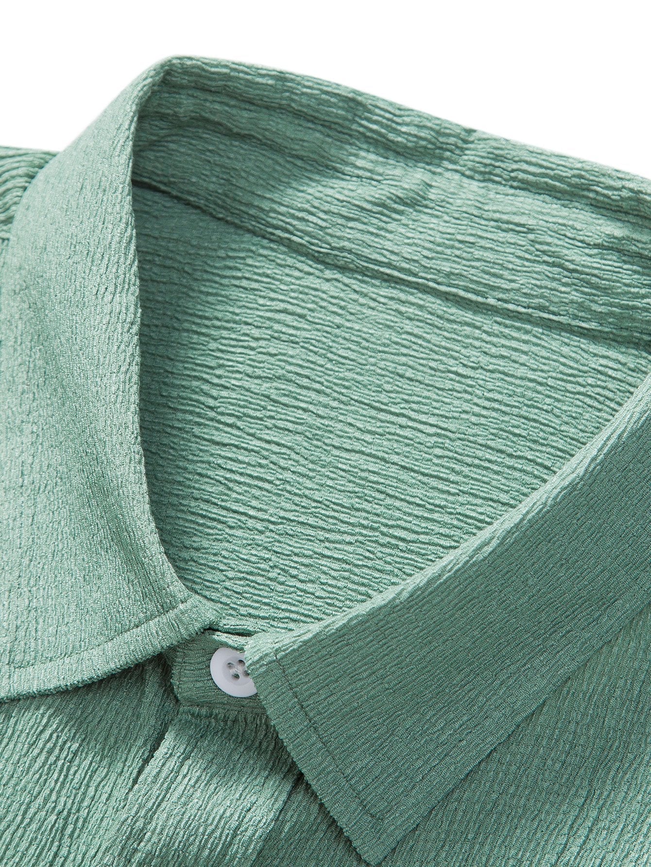 Wrinkled Textured Button Up Shirt & Shorts