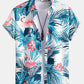 Flamingo Tropical Print Button Up Shirt & Swim Shorts
