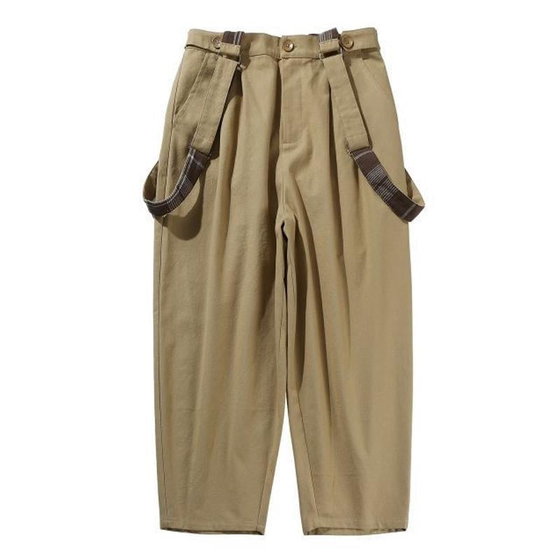 Men's Vintage Solid Color Loose Overalls 62840592Y