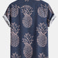 Pineapple Print Button Up Shirt & Shorts