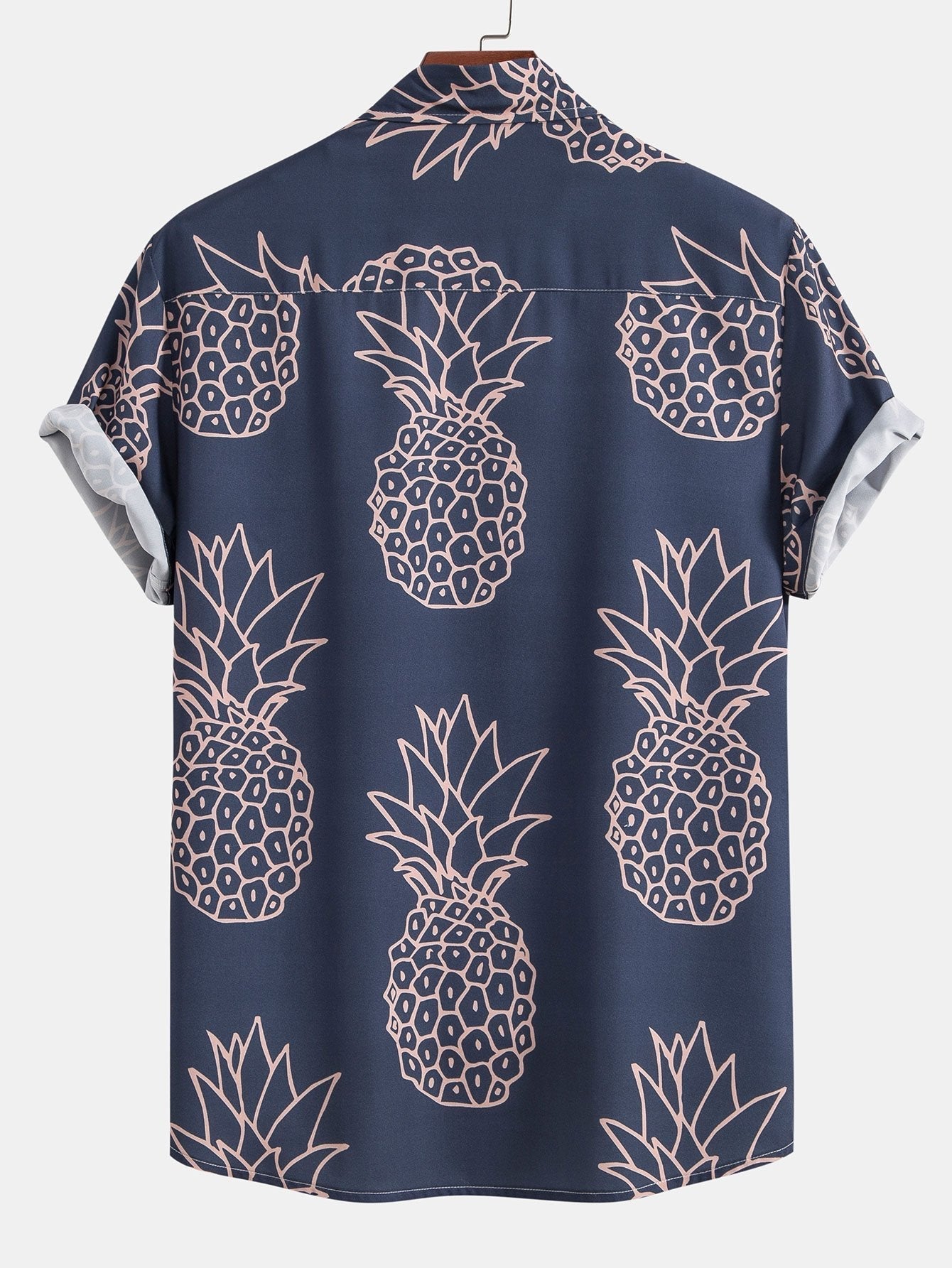 Pineapple Print Button Up Shirt & Shorts