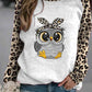 Women's Owl Print Casual Sweatshirt