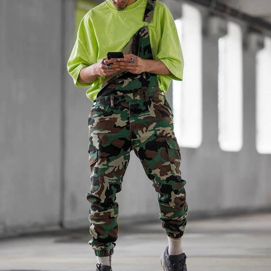 Men Casual Camouflage Cargo Overalls 08953034Y