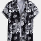 Skull Tropical Print Button Up Shirt & Swim Shorts