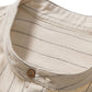 Linen Blend Striped Half Open Placket Henley Collar Shirt & Straight Leg Linen Pants
