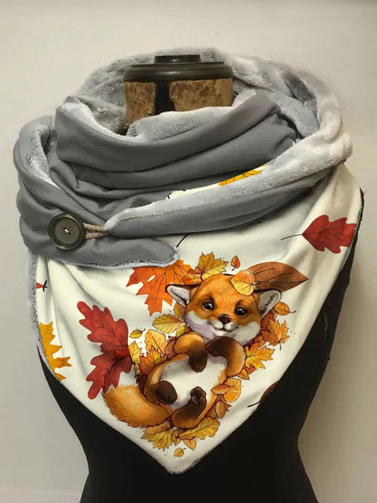 Autumn And Winter Maple Leaf Cute Plush Fox Schals & Schals