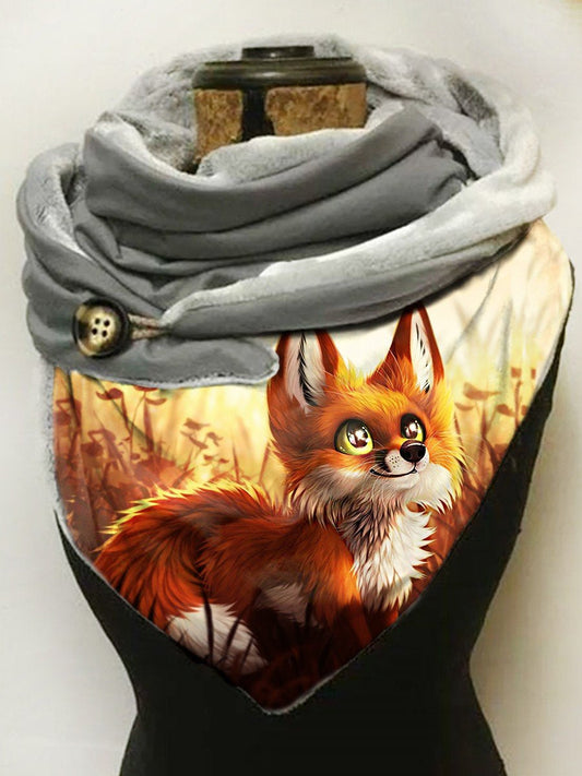 Winter Squirrel Print Scarf and Shawl