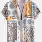 Scarf Print Button Up Shirt & Swim Shorts