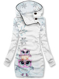 Owl Snowflake Art Print Casual Sweatshirt