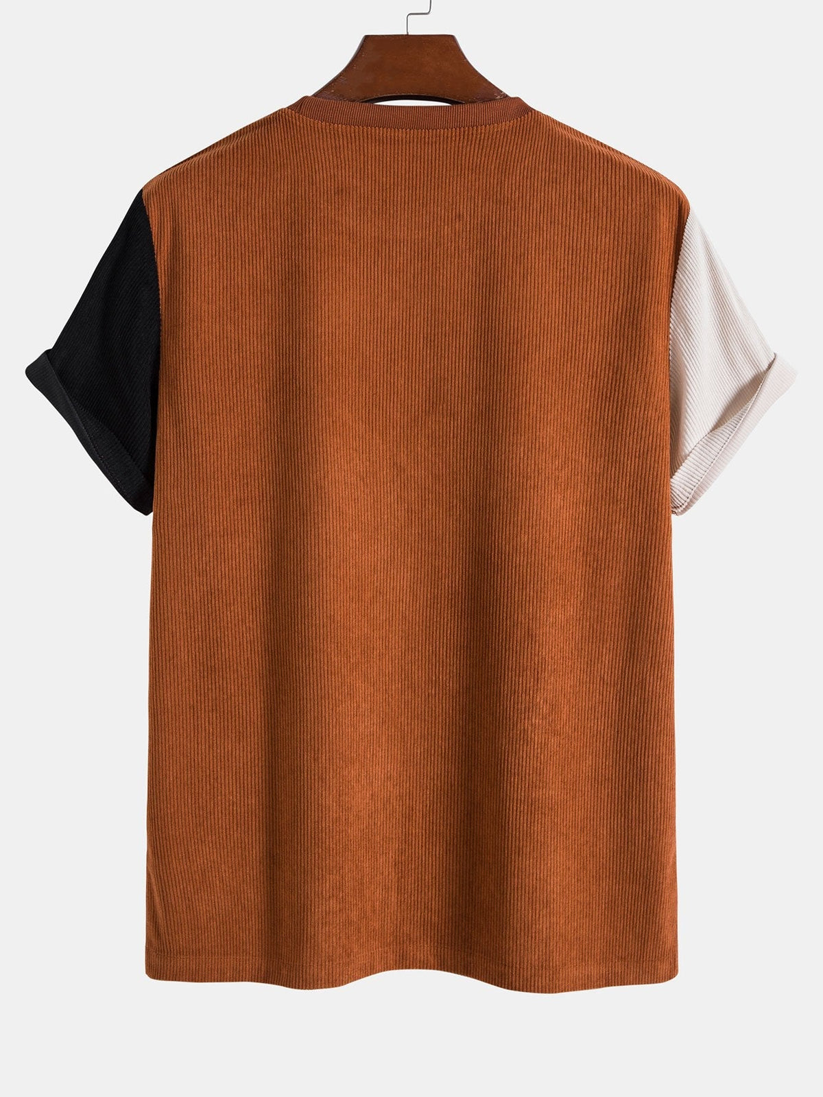 Color Block Stretch Corduroy T-Shirt & Corduroy Shorts